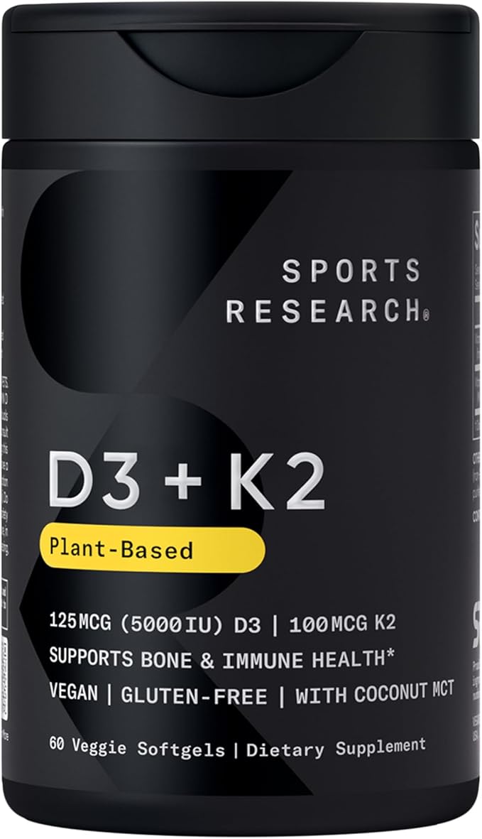 Sports Research Vitamin D3 K2 Coconut Oil 60 Softgels