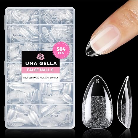 UNA GELLA Short Almond Nail Tips 504pcs