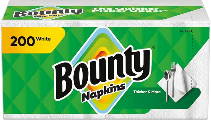 Bounty Paper Napkins White 200 Count