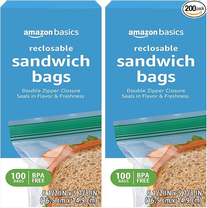 Amazon Basics Sandwich Storage Bags 200 Count