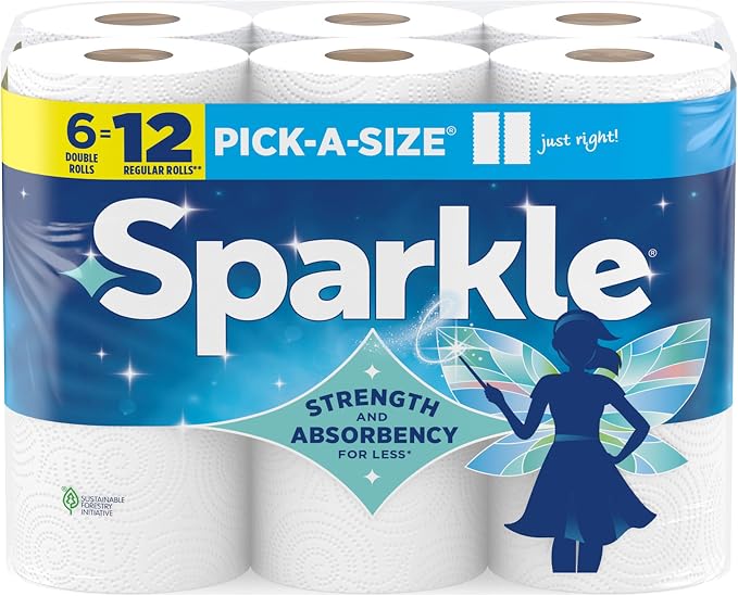 Sparkle Pick-A-Size Paper Towels 6 Double Rolls