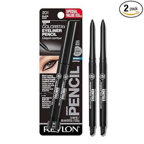 Revlon ColorStay Pencil Waterproof Eyeliner Black 2 Pack