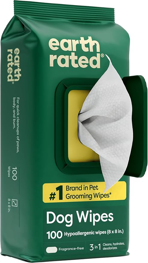 Earth Rated Pet Wipes Unscented 100 Count