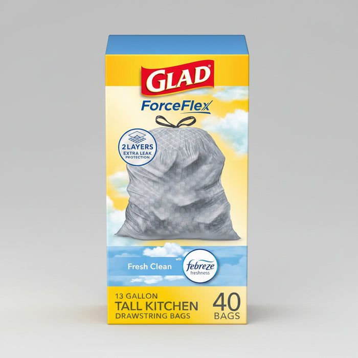 Glad ForceFlex Tall Kitchen Trash Bags 13 Gallon 40 Count