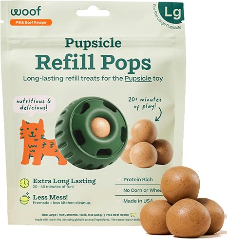 WOOF Pupsicle Refill Pops Peanut Butter Beef 7 Count