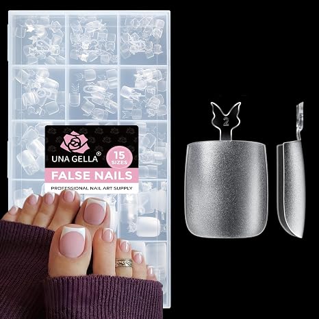 UNA GELLA Square Toe Nail Tips 216pcs