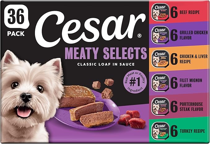 Cesar Wet Dog Food Classic Loaf Variety Pack 36 Trays