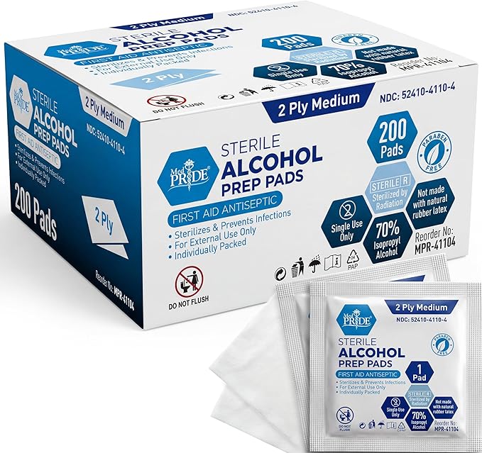 MED PRIDE Sterile Alcohol Prep Pads 200 Count