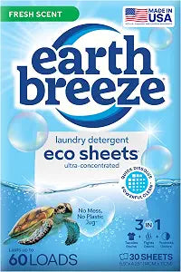 Earth Breeze Laundry Detergent Sheets Fresh Scent 30 Count