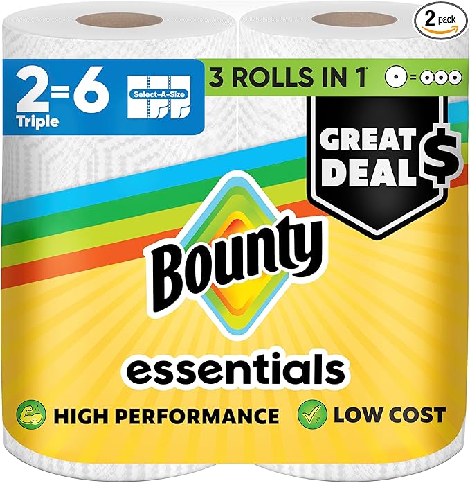Bounty Essentials Select-A-Size Paper Towels 2 Triple Rolls