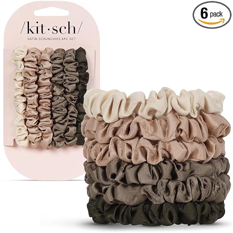 Kitsch Ultra-Petite Satin Scrunchies Eucalyptus 6pcs