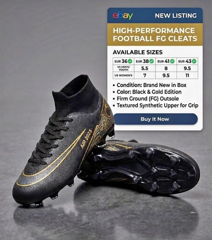 Football FG Cleats Black Gold Edition