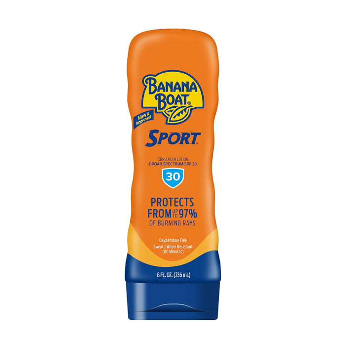 Banana Boat Sport Ultra Sunscreen Lotion SPF 30, Travel Size 3oz Twin Pack, Sweat & Water Resistant Sunblock for Active Lifestyle(Pack of 2)