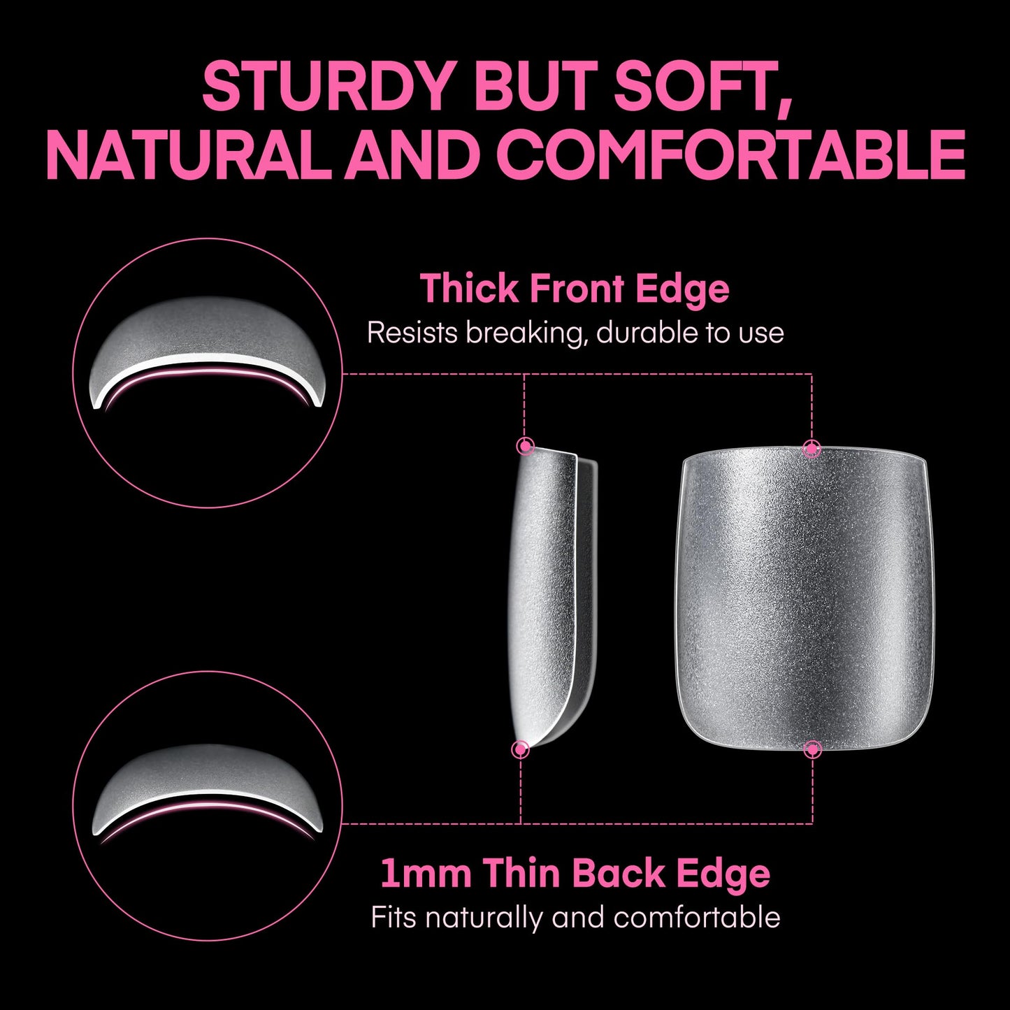 UNA GELLA Short Almond Nail Tips: 504PCS Short Fake Nails Soft Press On Gel Nail Tips Pre Shaped Almond Shape Home Nail Extension Full Cover, 12 Sizes Acrylic Gelly Tips