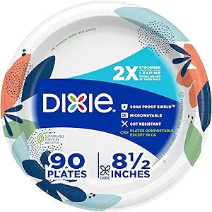 Dixie Medium Paper Plates 8.5 Inch 90 Count