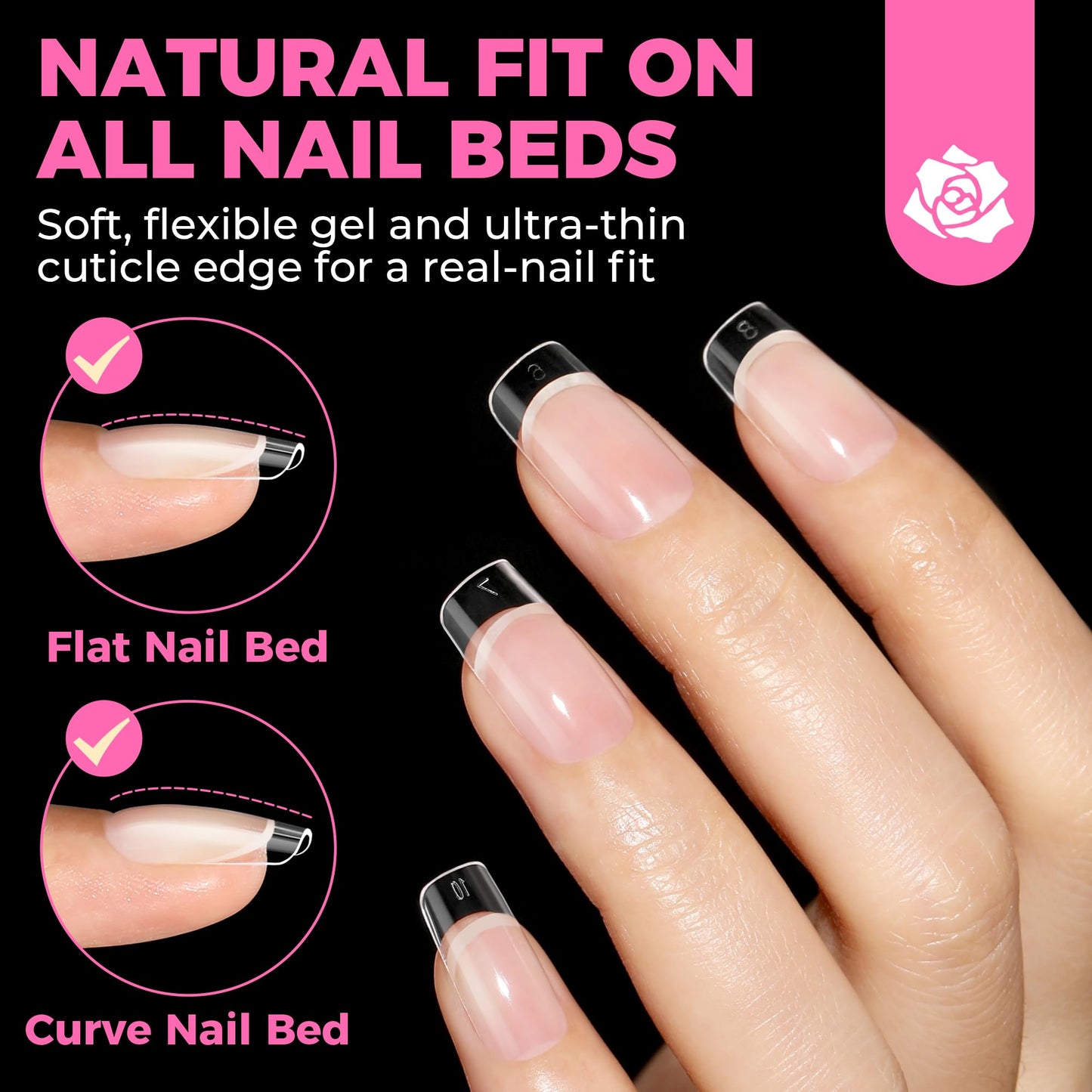 UNA GELLA Short Almond Nail Tips: 504PCS Short Fake Nails Soft Press On Gel Nail Tips Pre Shaped Almond Shape Home Nail Extension Full Cover, 12 Sizes Acrylic Gelly Tips