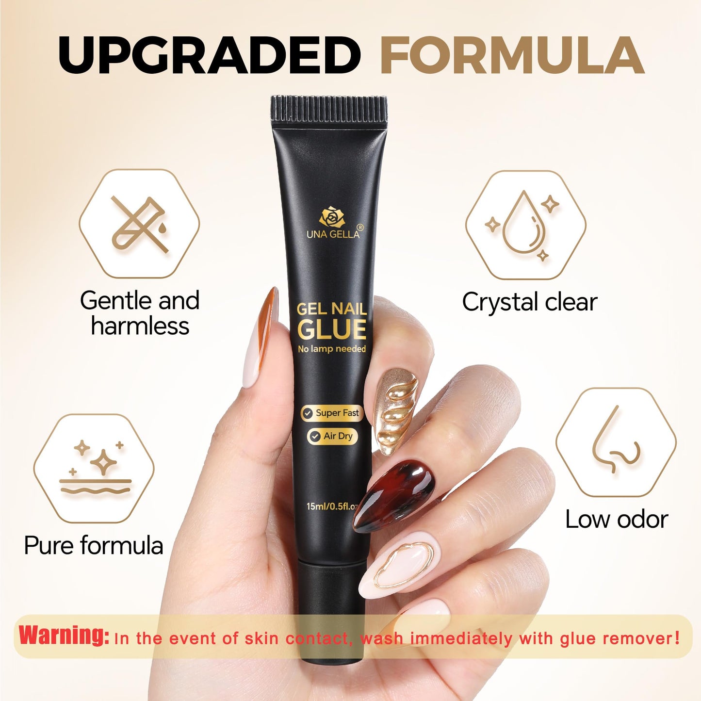 UNA GELLA Short Almond Nail Tips: 504PCS Short Fake Nails Soft Press On Gel Nail Tips Pre Shaped Almond Shape Home Nail Extension Full Cover, 12 Sizes Acrylic Gelly Tips