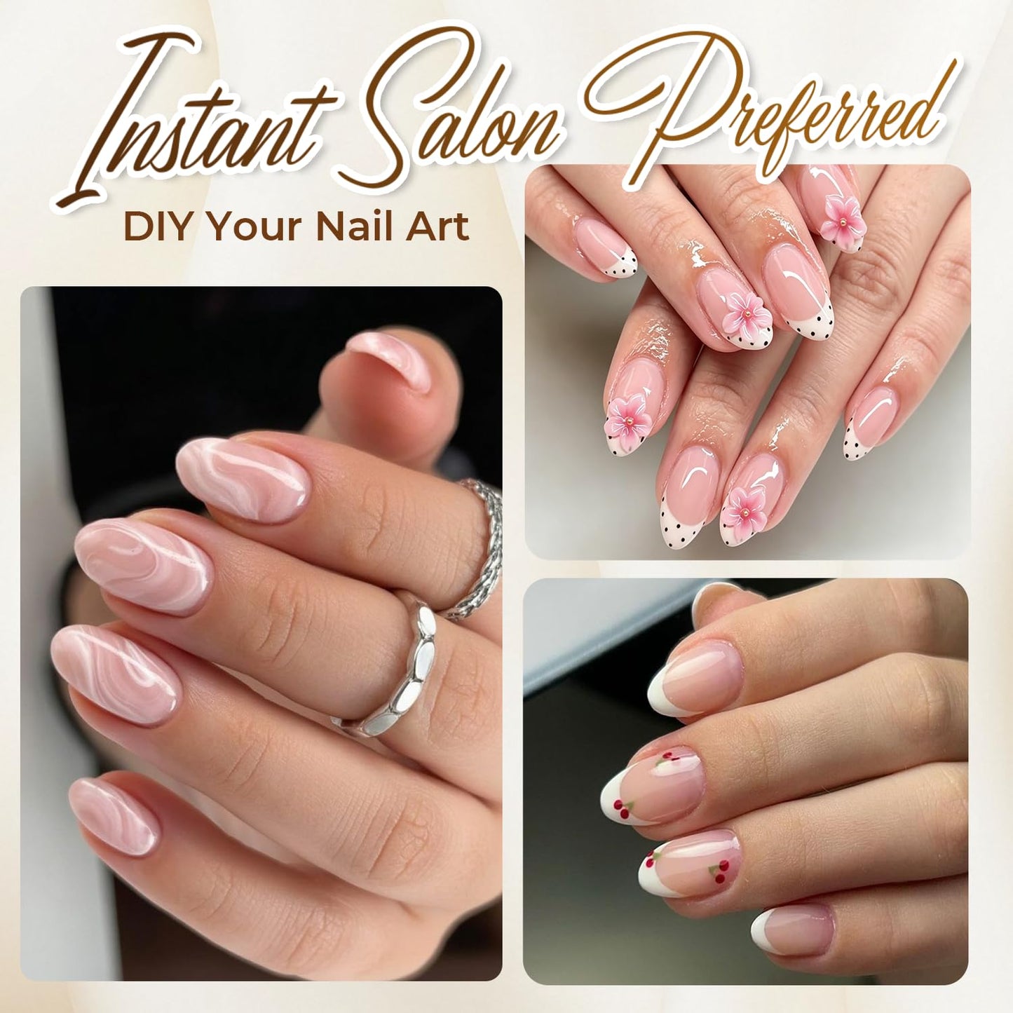 UNA GELLA Short Almond Nail Tips: 504PCS Short Fake Nails Soft Press On Gel Nail Tips Pre Shaped Almond Shape Home Nail Extension Full Cover, 12 Sizes Acrylic Gelly Tips