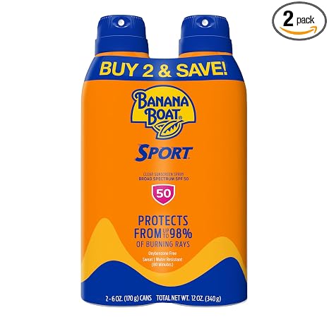 Banana Boat Sport Ultra SPF 50 Sunscreen Spray Twin Pack