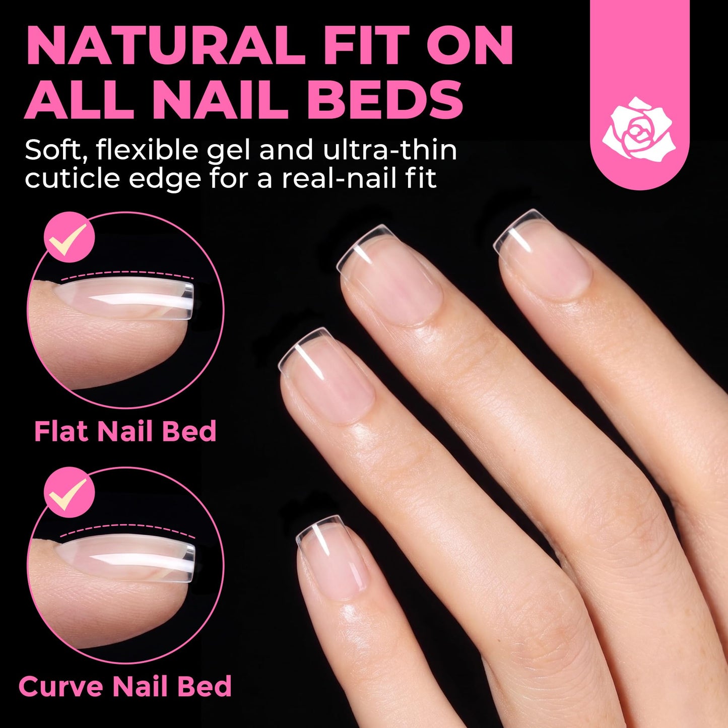 UNA GELLA Short Almond Nail Tips: 504PCS Short Fake Nails Soft Press On Gel Nail Tips Pre Shaped Almond Shape Home Nail Extension Full Cover, 12 Sizes Acrylic Gelly Tips