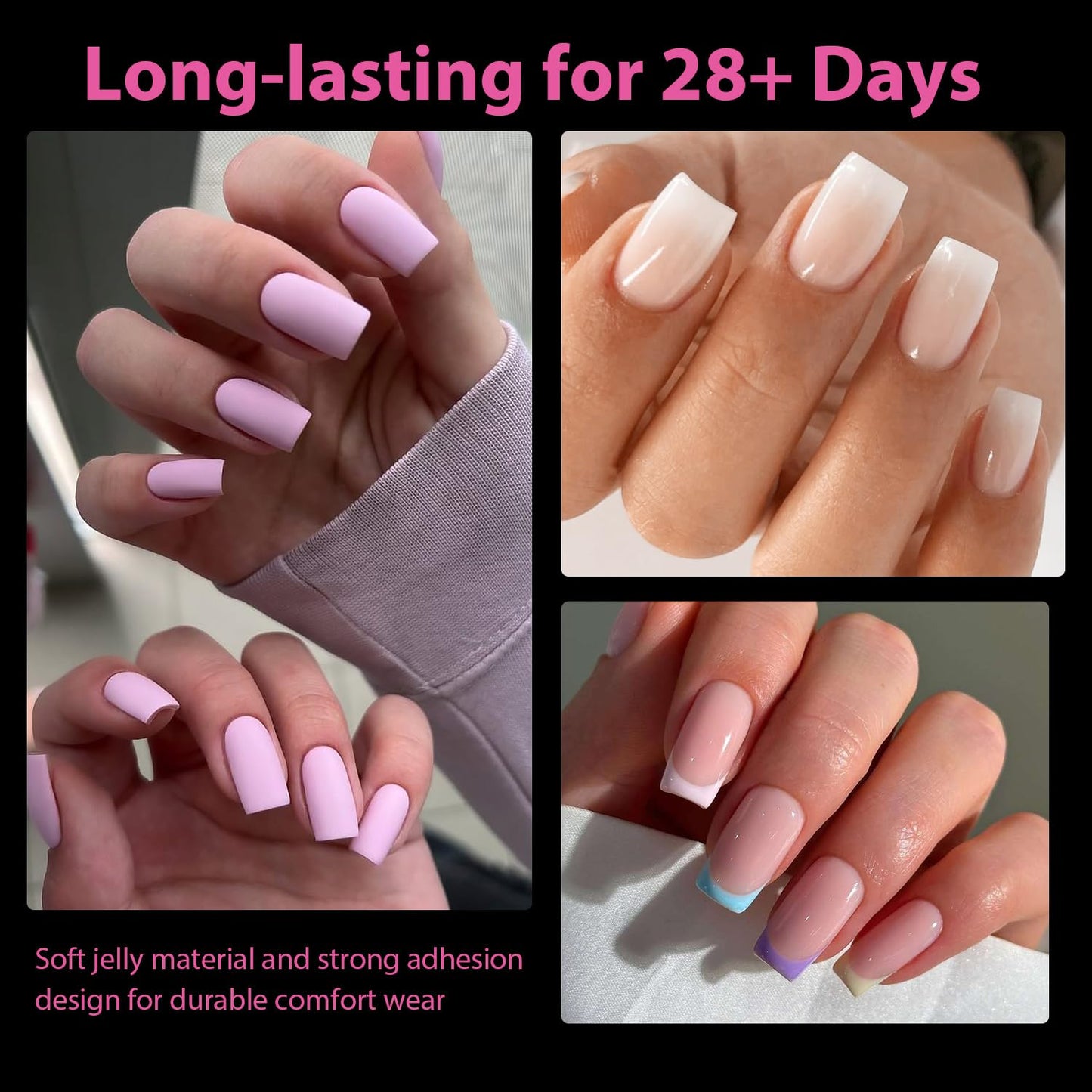 UNA GELLA Short Almond Nail Tips: 504PCS Short Fake Nails Soft Press On Gel Nail Tips Pre Shaped Almond Shape Home Nail Extension Full Cover, 12 Sizes Acrylic Gelly Tips