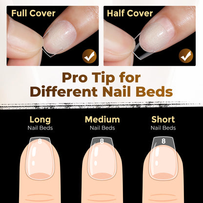 UNA GELLA Short Almond Nail Tips: 504PCS Short Fake Nails Soft Press On Gel Nail Tips Pre Shaped Almond Shape Home Nail Extension Full Cover, 12 Sizes Acrylic Gelly Tips