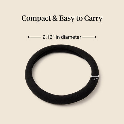 Kitsch Nylon Hair Ties No Damage - Stretchable Hair Bands for Strong All-Day Hold, Ponytail Holders | Hair Accessories for Girls - Black, 12 Pcs