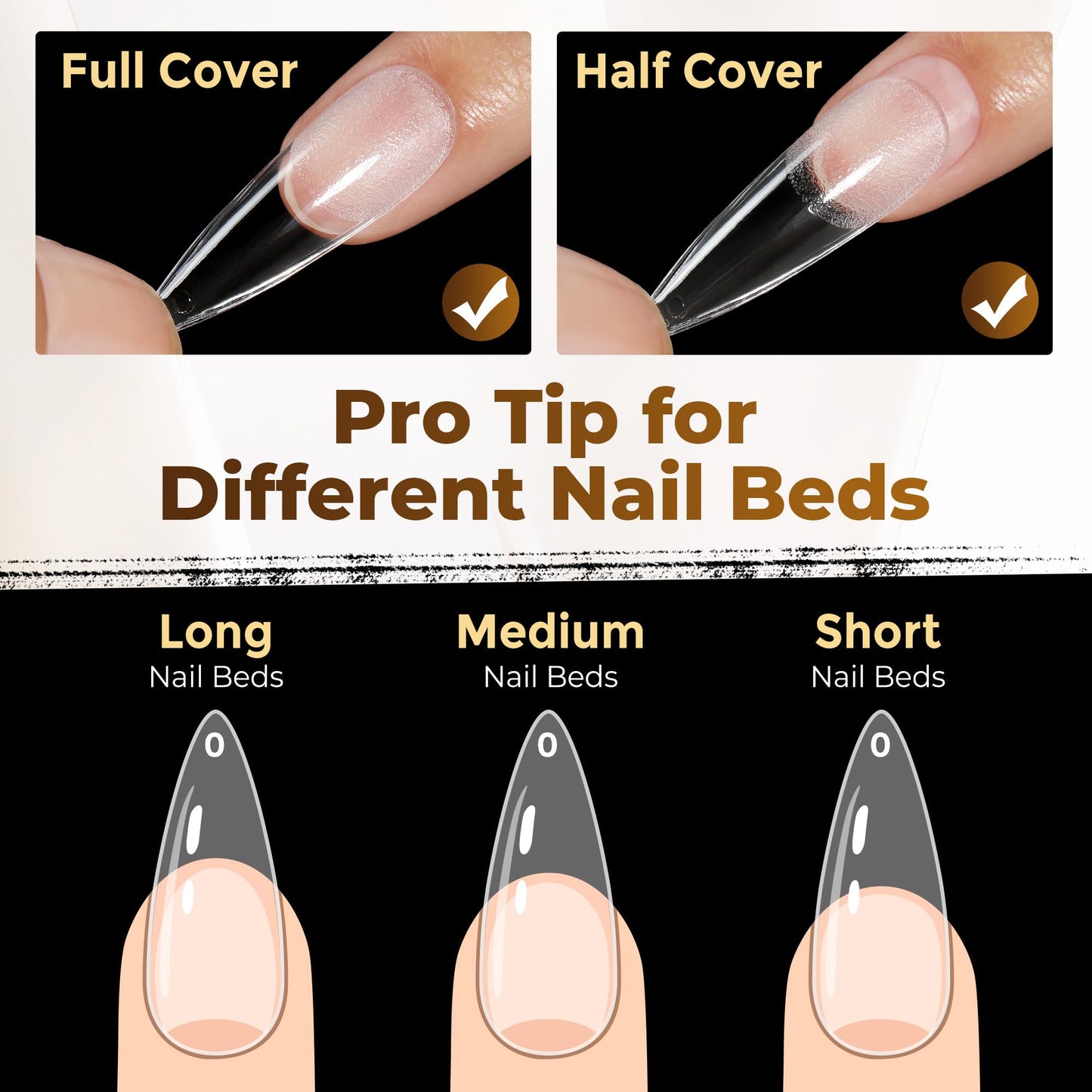 UNA GELLA Short Almond Nail Tips: 504PCS Short Fake Nails Soft Press On Gel Nail Tips Pre Shaped Almond Shape Home Nail Extension Full Cover, 12 Sizes Acrylic Gelly Tips