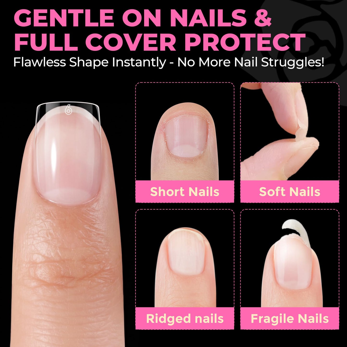 UNA GELLA Short Almond Nail Tips: 504PCS Short Fake Nails Soft Press On Gel Nail Tips Pre Shaped Almond Shape Home Nail Extension Full Cover, 12 Sizes Acrylic Gelly Tips
