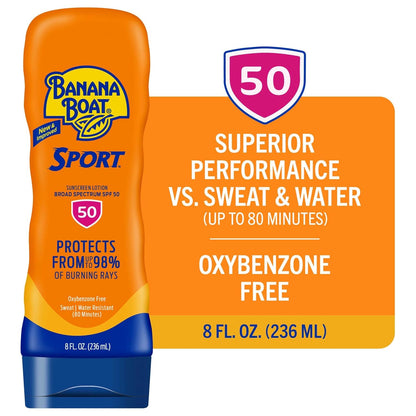 Banana Boat Sport Ultra Sunscreen Lotion SPF 30, Travel Size 3oz Twin Pack, Sweat & Water Resistant Sunblock for Active Lifestyle(Pack of 2)