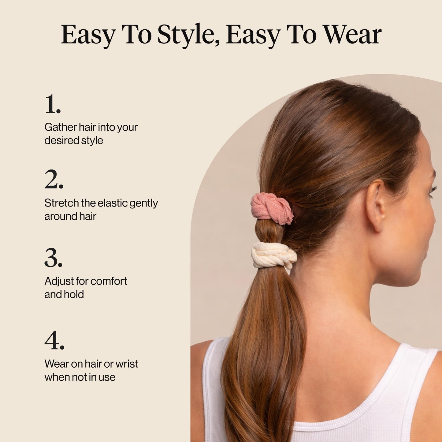 Kitsch Nylon Hair Ties No Damage - Stretchable Hair Bands for Strong All-Day Hold, Ponytail Holders | Hair Accessories for Girls - Black, 12 Pcs