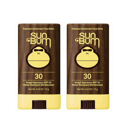 Sun Bum Original SPF 30 Face Stick Sunscreen - Water-Resistant Broad Spectrum Facial Sunscreen with Vitamin E - Hawaii 104 Act Compliant (Without Octinoxate & Oxybenzone) - Travel Friendly - 0.45 oz