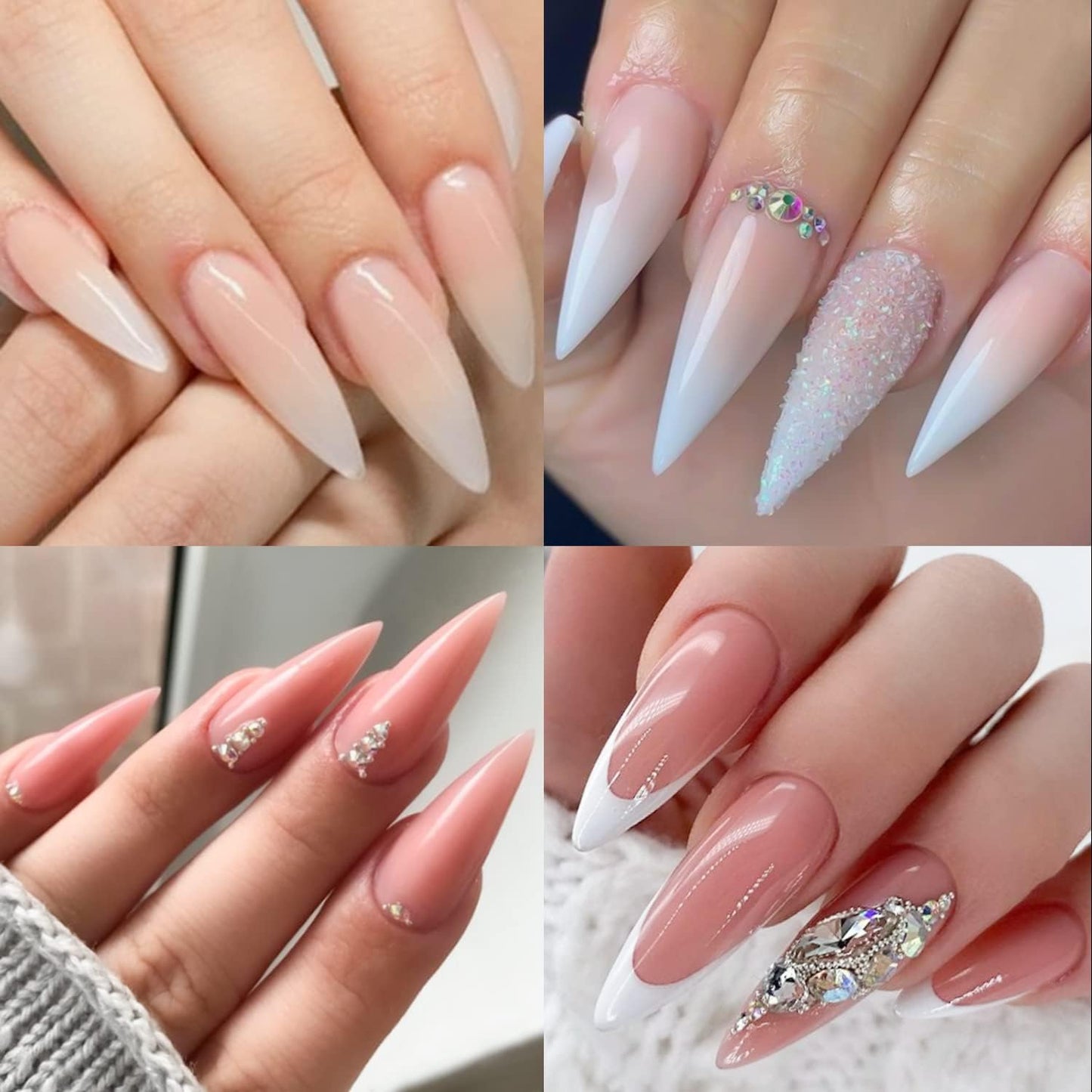 UNA GELLA Short Almond Nail Tips: 504PCS Short Fake Nails Soft Press On Gel Nail Tips Pre Shaped Almond Shape Home Nail Extension Full Cover, 12 Sizes Acrylic Gelly Tips