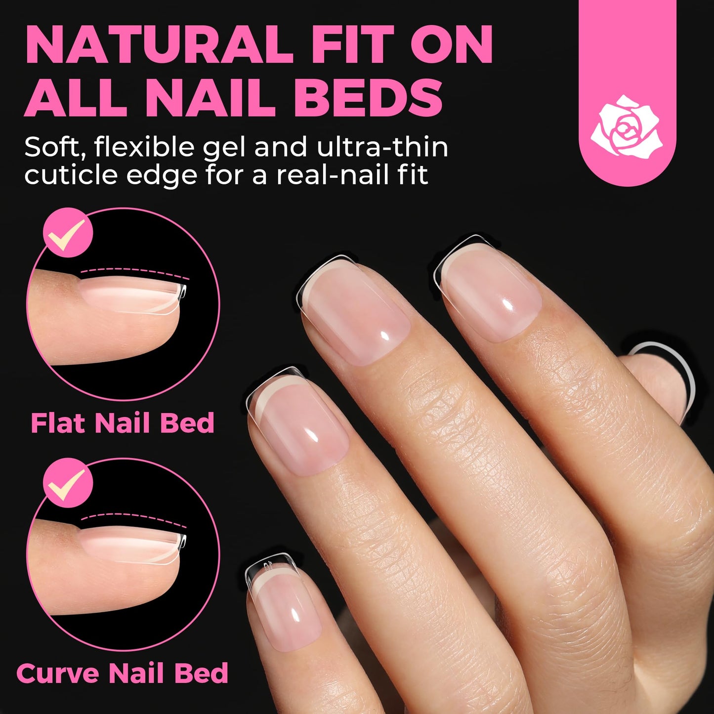 UNA GELLA Short Almond Nail Tips: 504PCS Short Fake Nails Soft Press On Gel Nail Tips Pre Shaped Almond Shape Home Nail Extension Full Cover, 12 Sizes Acrylic Gelly Tips