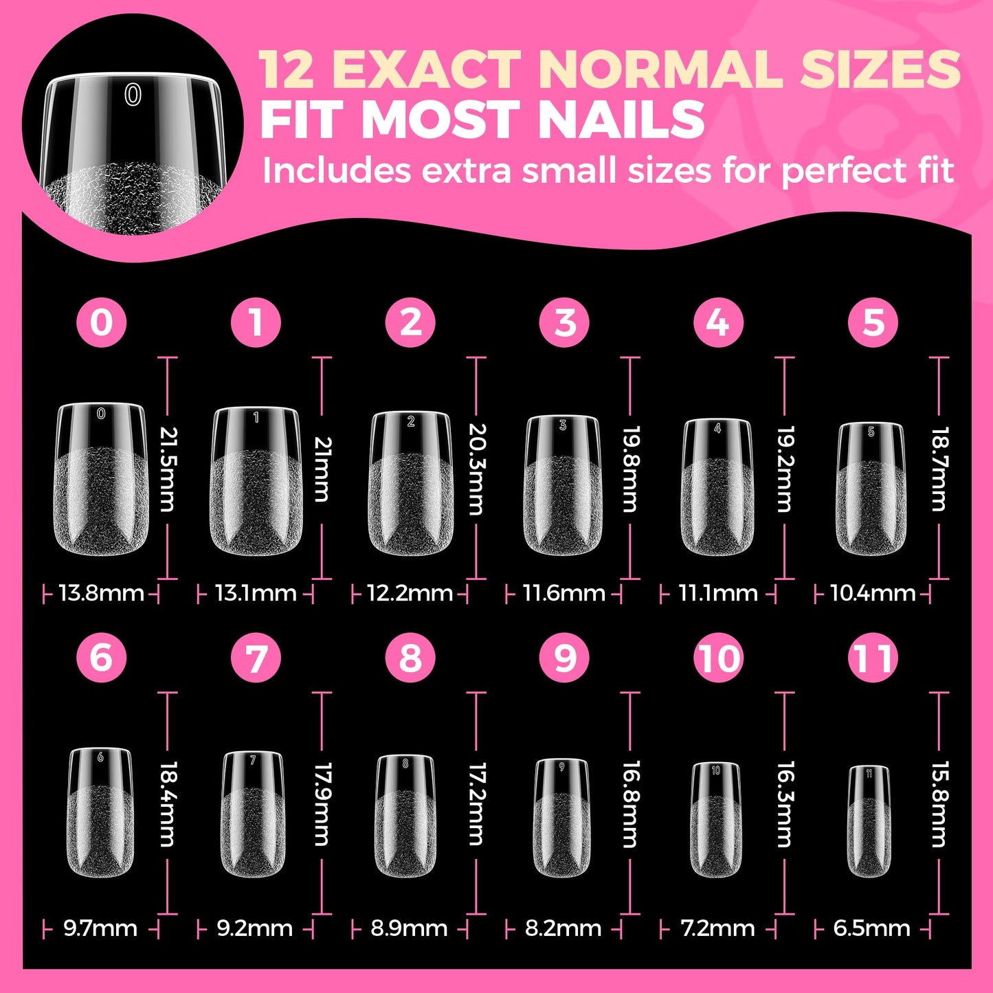 UNA GELLA Short Almond Nail Tips: 504PCS Short Fake Nails Soft Press On Gel Nail Tips Pre Shaped Almond Shape Home Nail Extension Full Cover, 12 Sizes Acrylic Gelly Tips