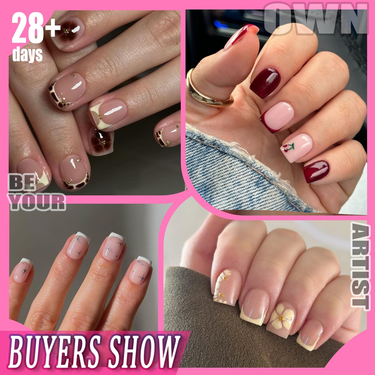 UNA GELLA Short Almond Nail Tips: 504PCS Short Fake Nails Soft Press On Gel Nail Tips Pre Shaped Almond Shape Home Nail Extension Full Cover, 12 Sizes Acrylic Gelly Tips