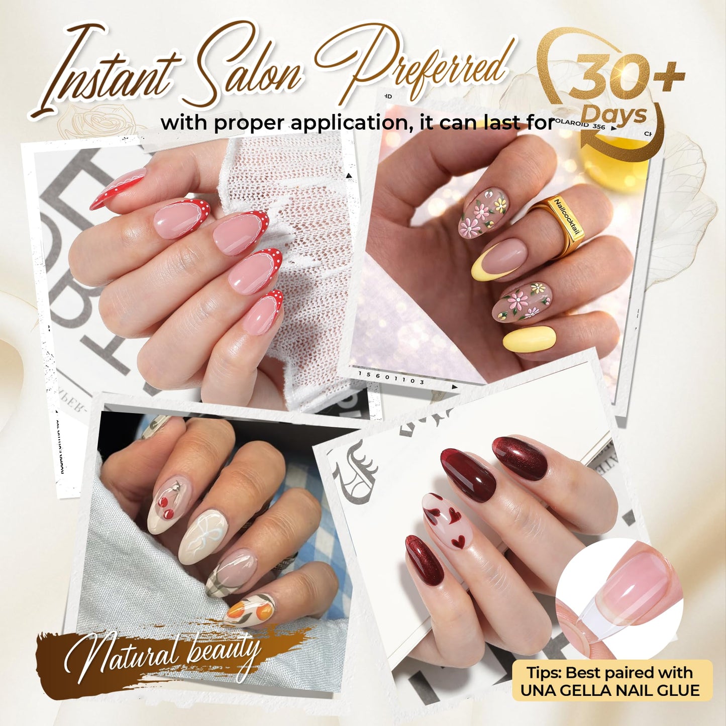 UNA GELLA Short Almond Nail Tips: 504PCS Short Fake Nails Soft Press On Gel Nail Tips Pre Shaped Almond Shape Home Nail Extension Full Cover, 12 Sizes Acrylic Gelly Tips