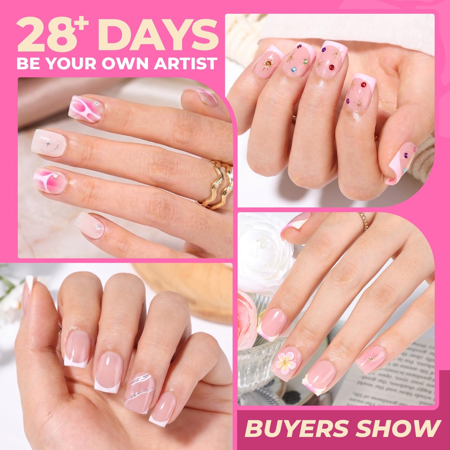 UNA GELLA Short Almond Nail Tips: 504PCS Short Fake Nails Soft Press On Gel Nail Tips Pre Shaped Almond Shape Home Nail Extension Full Cover, 12 Sizes Acrylic Gelly Tips