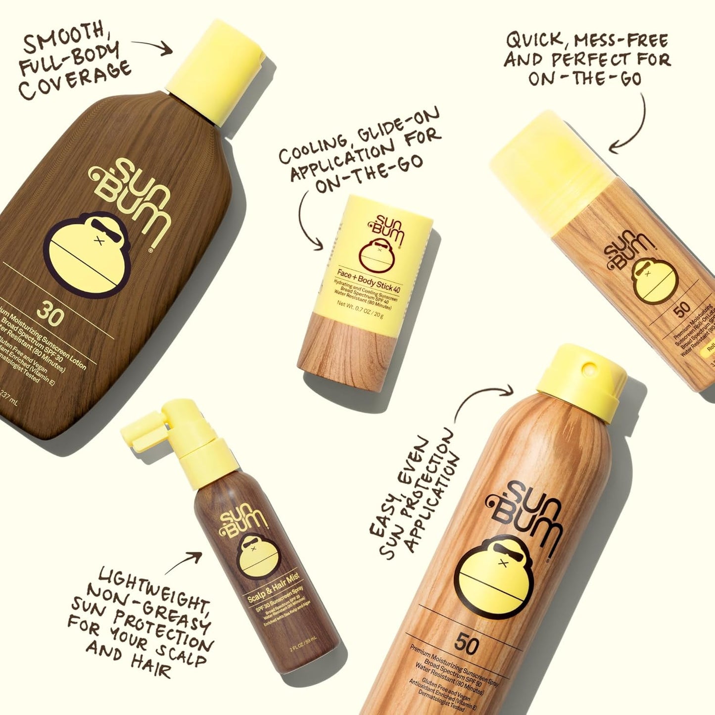 Sun Bum Original SPF 30 Face Stick Sunscreen - Water-Resistant Broad Spectrum Facial Sunscreen with Vitamin E - Hawaii 104 Act Compliant (Without Octinoxate & Oxybenzone) - Travel Friendly - 0.45 oz