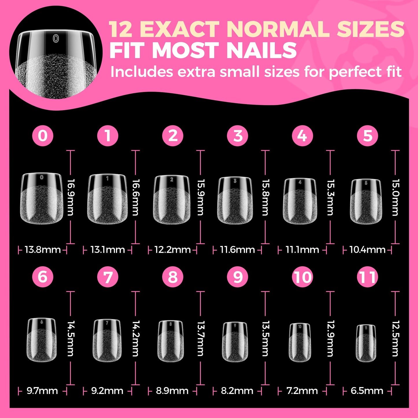 UNA GELLA Short Almond Nail Tips: 504PCS Short Fake Nails Soft Press On Gel Nail Tips Pre Shaped Almond Shape Home Nail Extension Full Cover, 12 Sizes Acrylic Gelly Tips