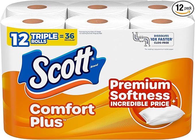 Scott ComfortPlus Toilet Paper 12 Triple Rolls
