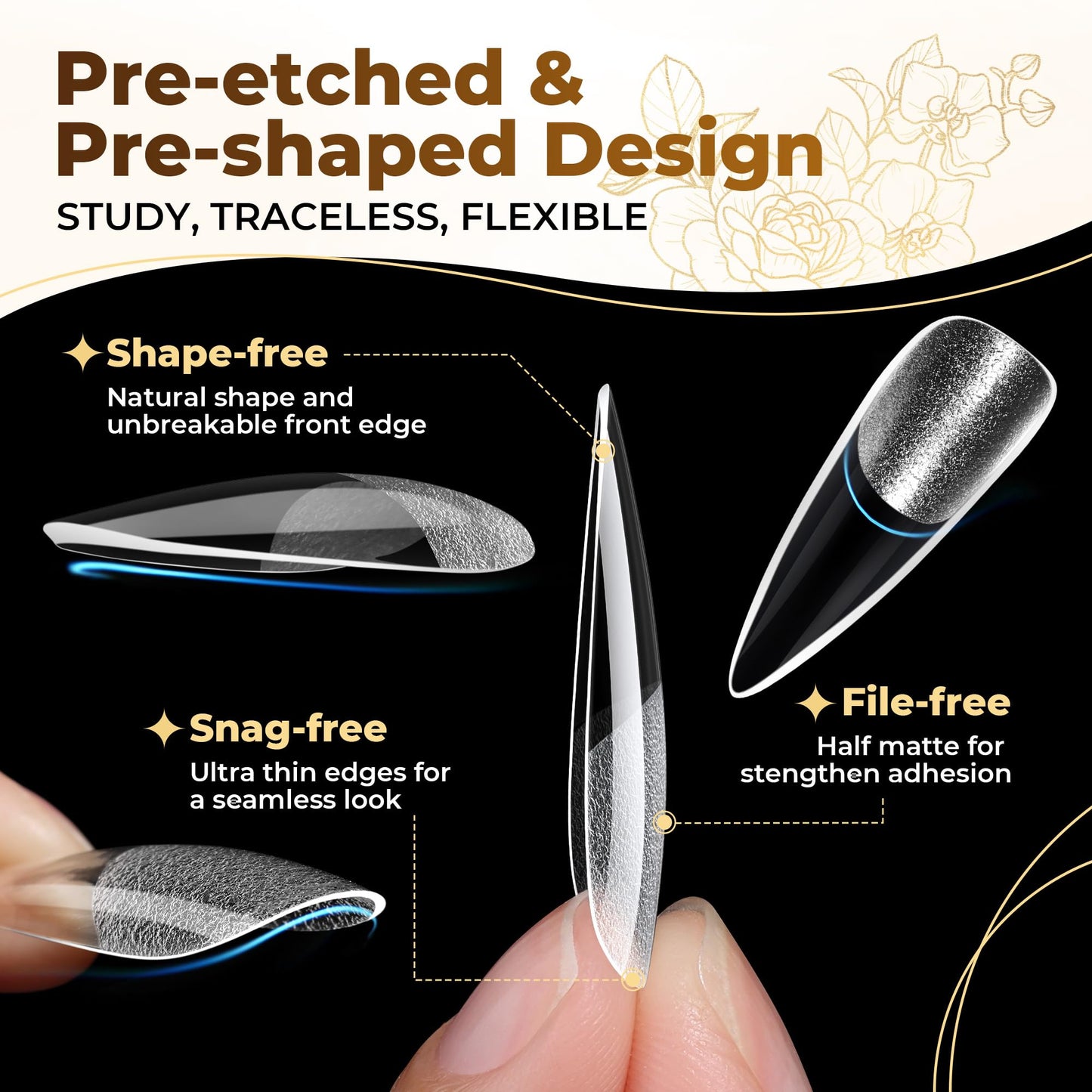 UNA GELLA Short Almond Nail Tips: 504PCS Short Fake Nails Soft Press On Gel Nail Tips Pre Shaped Almond Shape Home Nail Extension Full Cover, 12 Sizes Acrylic Gelly Tips