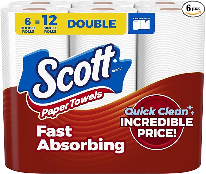 Scott Paper Towels Choose-A-Sheet 6 Double Rolls