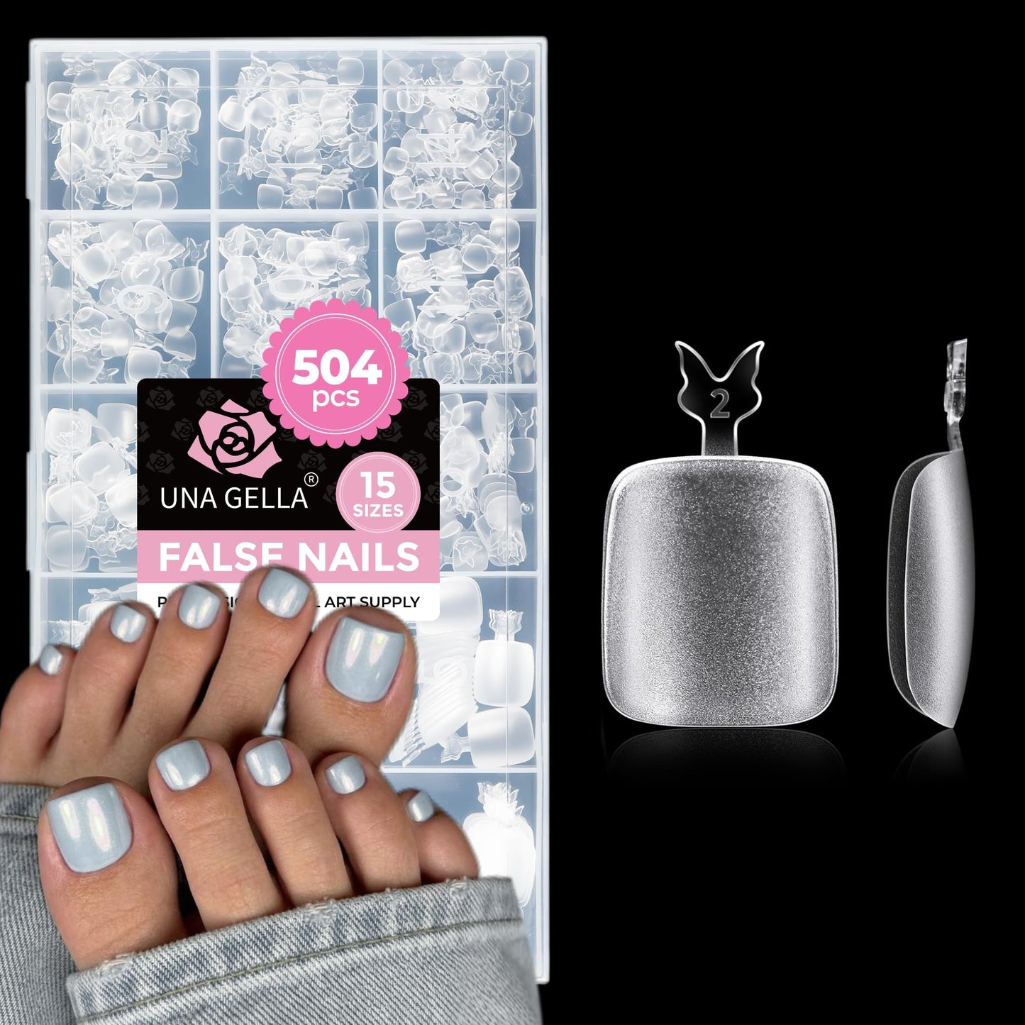 UNA GELLA Short Almond Nail Tips: 504PCS Short Fake Nails Soft Press On Gel Nail Tips Pre Shaped Almond Shape Home Nail Extension Full Cover, 12 Sizes Acrylic Gelly Tips