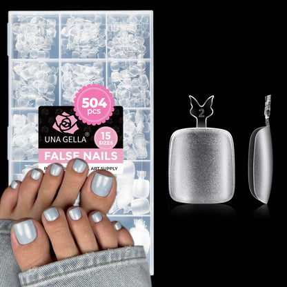 UNA GELLA Short Almond Nail Tips: 504PCS Short Fake Nails Soft Press On Gel Nail Tips Pre Shaped Almond Shape Home Nail Extension Full Cover, 12 Sizes Acrylic Gelly Tips