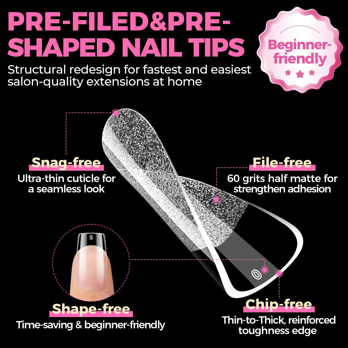 UNA GELLA Short Almond Nail Tips: 504PCS Short Fake Nails Soft Press On Gel Nail Tips Pre Shaped Almond Shape Home Nail Extension Full Cover, 12 Sizes Acrylic Gelly Tips