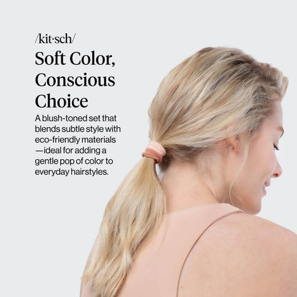 Kitsch Nylon Hair Ties No Damage - Stretchable Hair Bands for Strong All-Day Hold, Ponytail Holders | Hair Accessories for Girls - Black, 12 Pcs