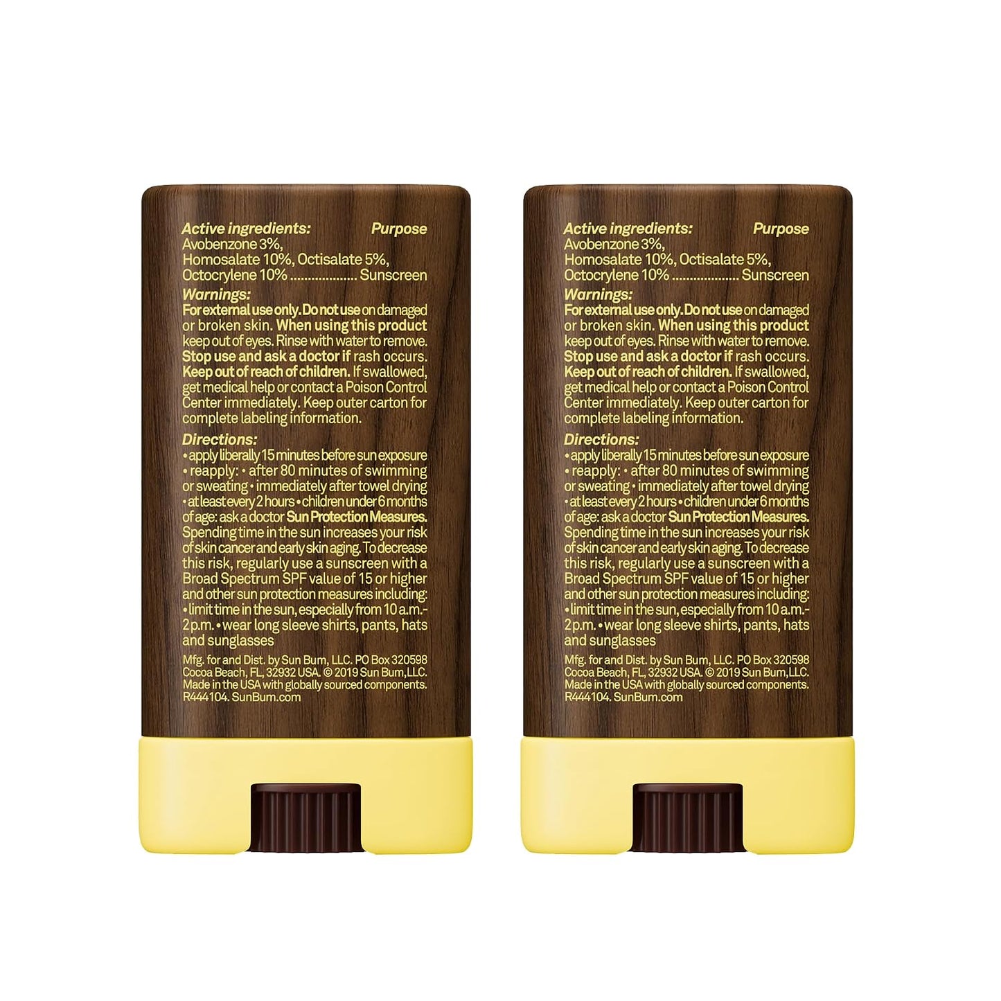 Sun Bum Original SPF 30 Face Stick Sunscreen - Water-Resistant Broad Spectrum Facial Sunscreen with Vitamin E - Hawaii 104 Act Compliant (Without Octinoxate & Oxybenzone) - Travel Friendly - 0.45 oz
