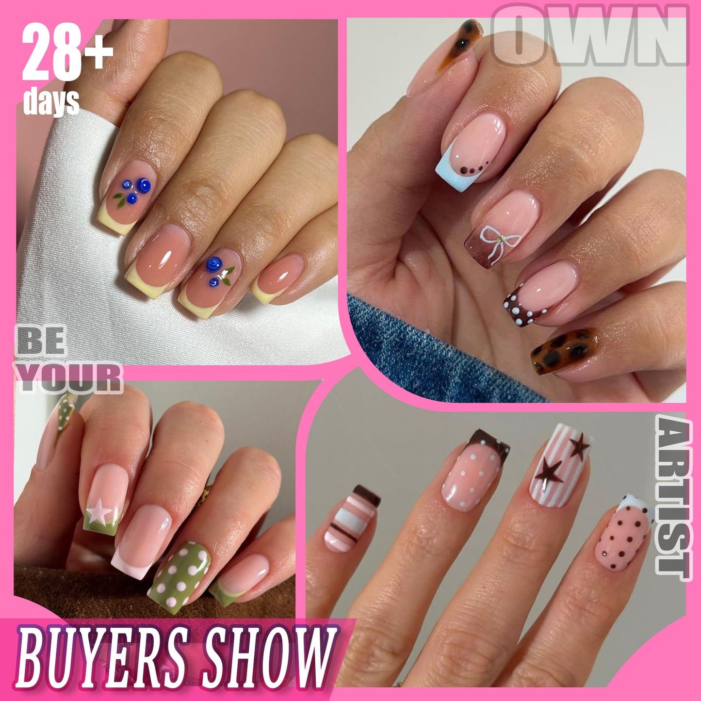 UNA GELLA Short Almond Nail Tips: 504PCS Short Fake Nails Soft Press On Gel Nail Tips Pre Shaped Almond Shape Home Nail Extension Full Cover, 12 Sizes Acrylic Gelly Tips