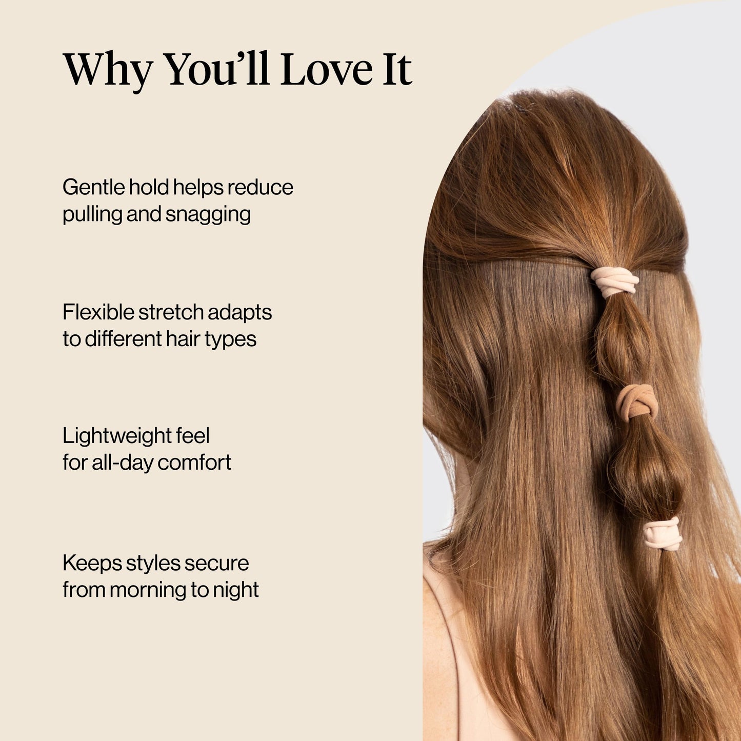 Kitsch Nylon Hair Ties No Damage - Stretchable Hair Bands for Strong All-Day Hold, Ponytail Holders | Hair Accessories for Girls - Black, 12 Pcs